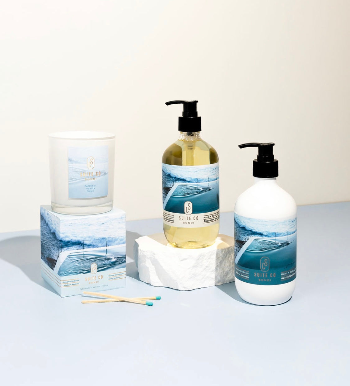 Hand & Body Wash, Lotion + Natural Soy Candle Gift Set