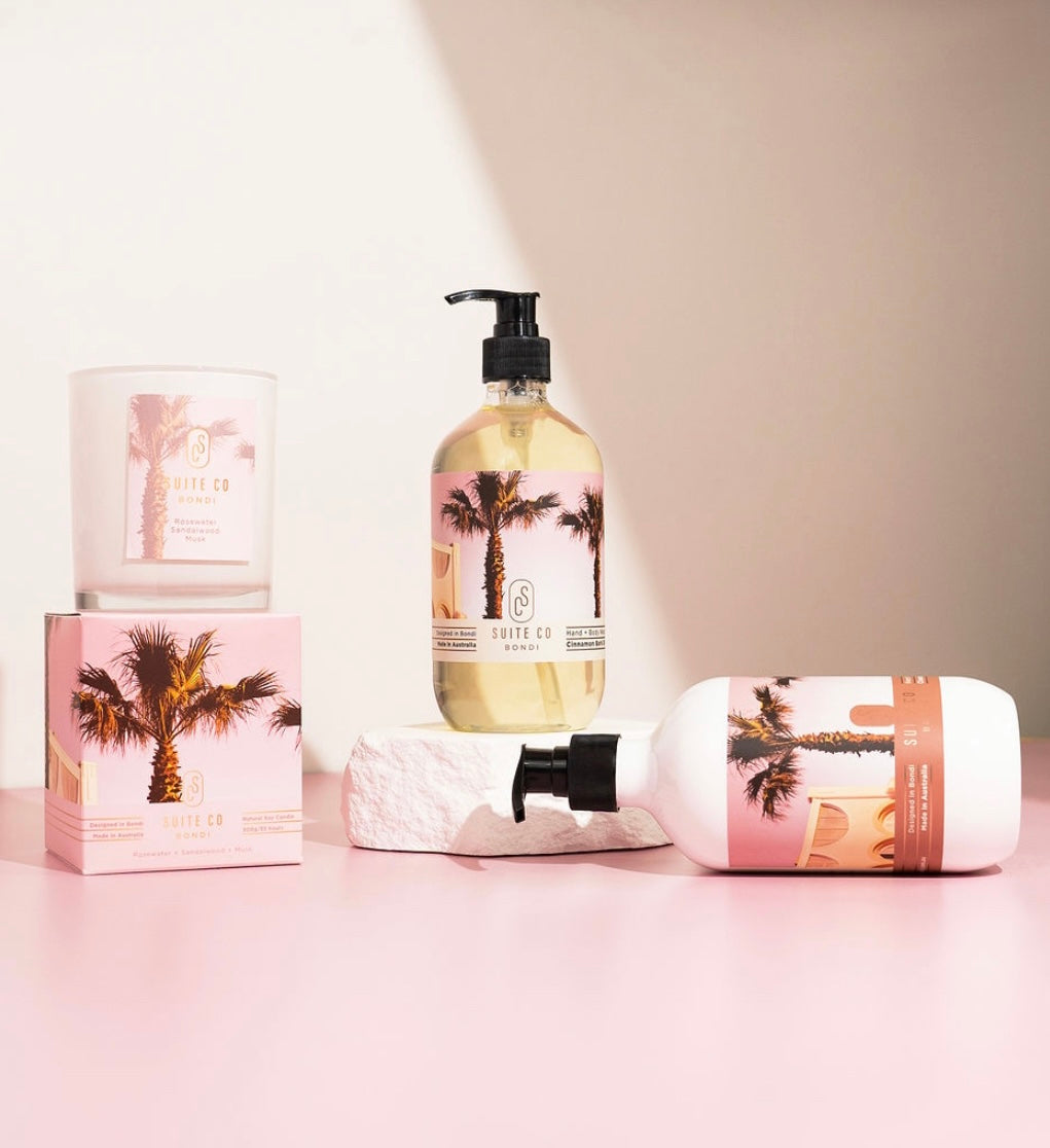 Hand & Body Wash, Lotion + Natural Soy Candle Gift Set